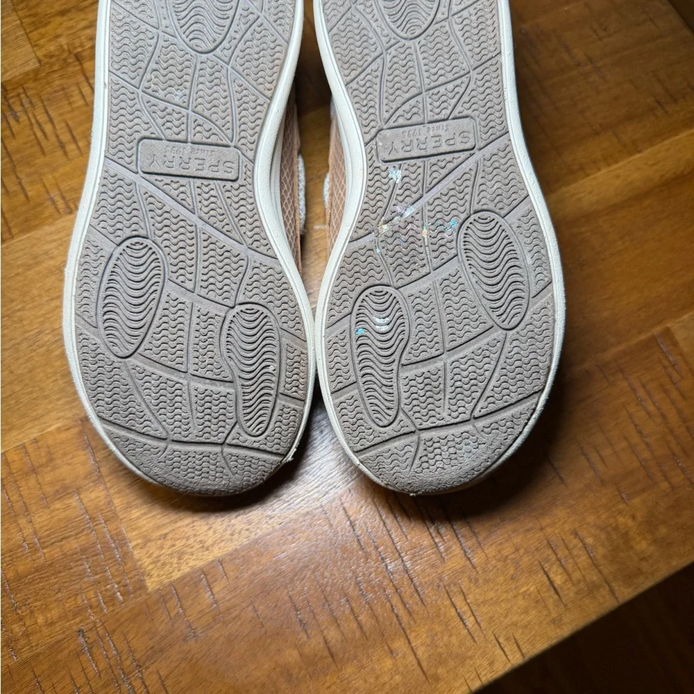 Sperry Kids Tan & White Moccasin Boat Shoes